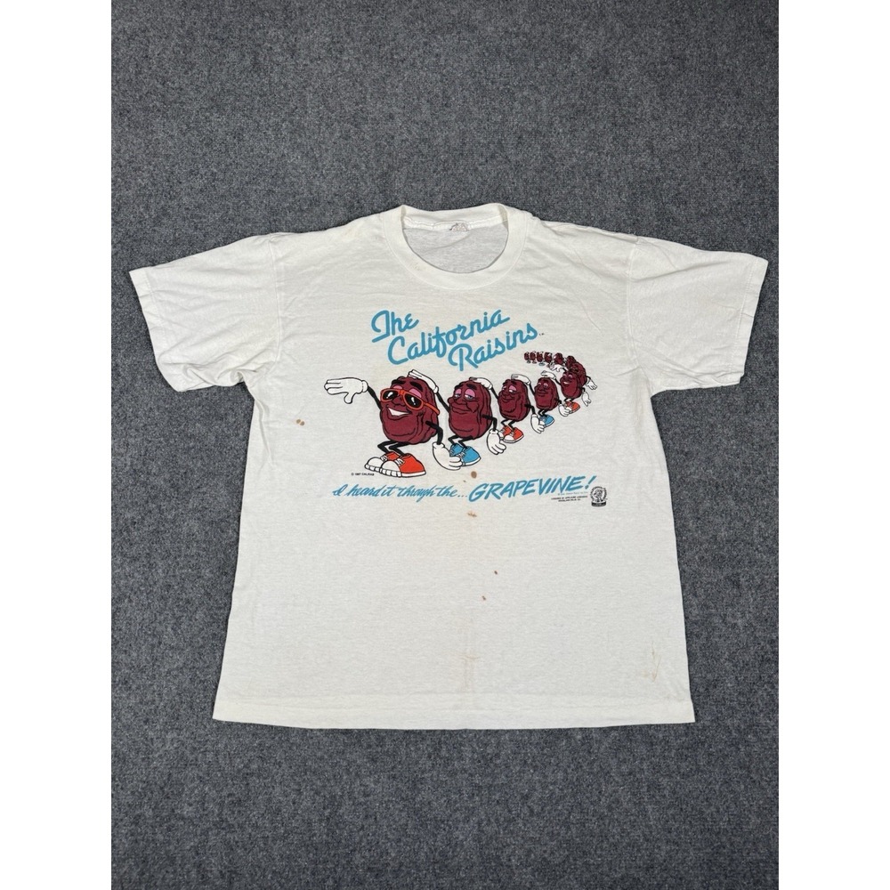 Vintage 1987 California Raisins Grapevine T Shirt Size XL USA Single Stitch 80s